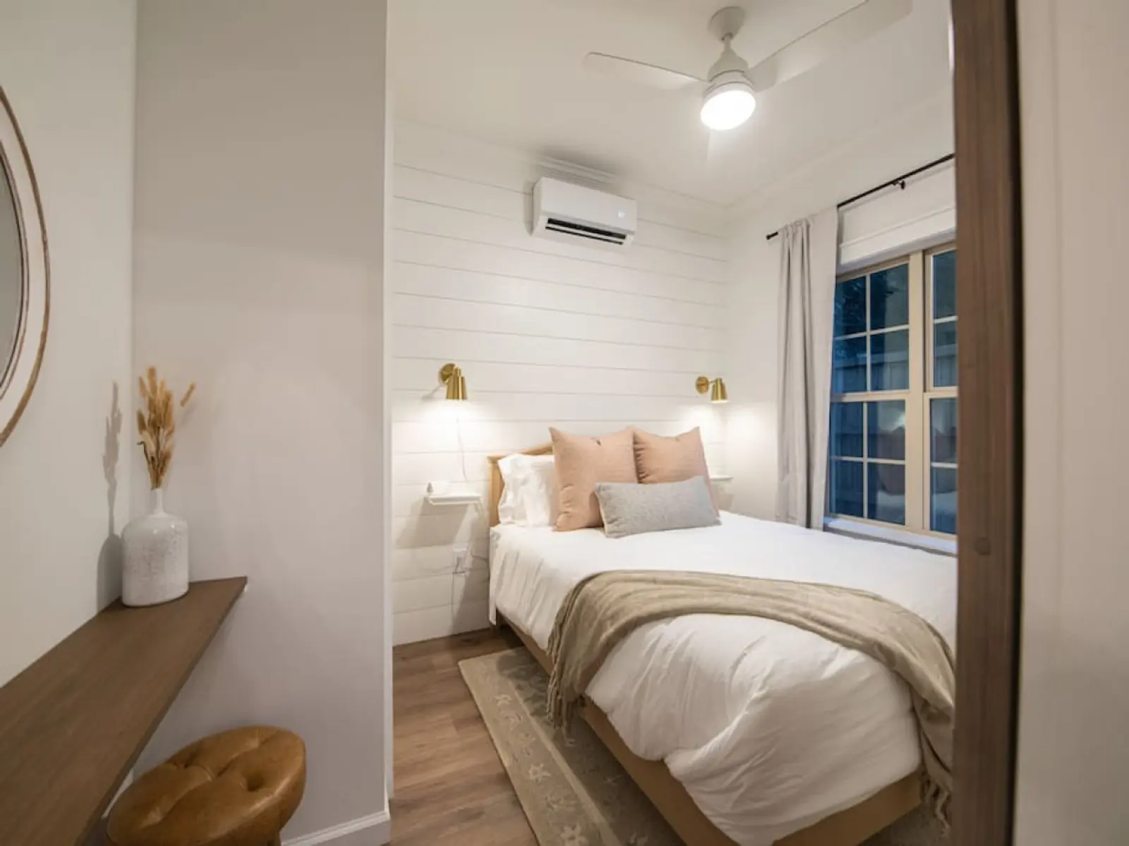 Second Cozy Cottage bedroom with neutral linens