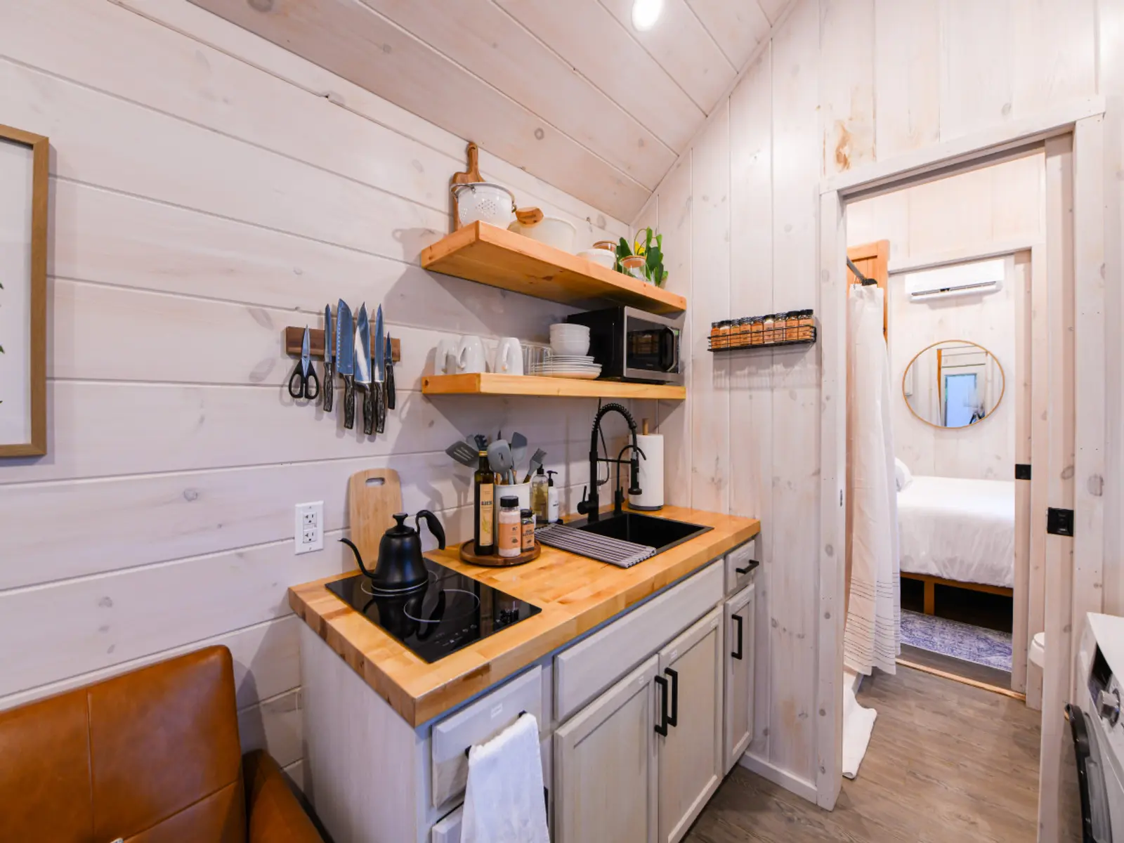Magnolia Mini kitchenette with open shelving